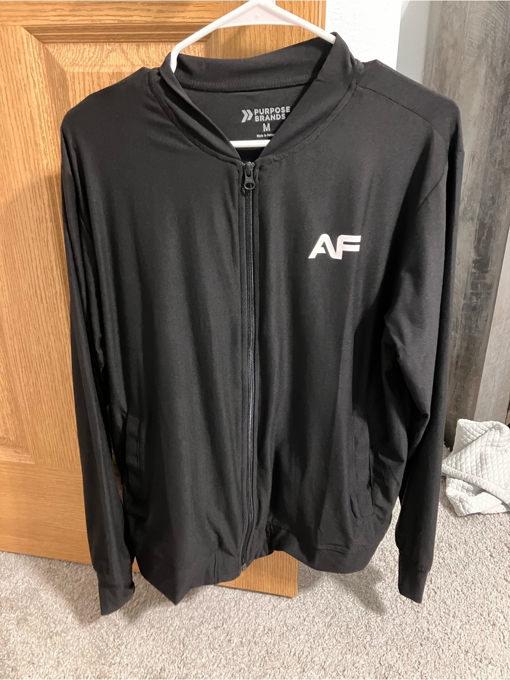 AF Black Zip-Up Coach Jacket
